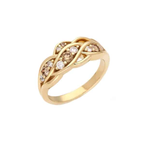 Cognac Diamant Gelbgold Ring