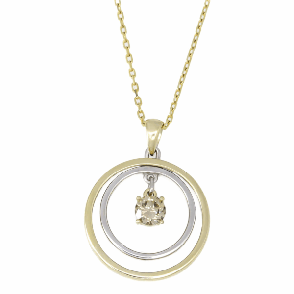 Two-Tone Gold Pendant With Cognac Diamond