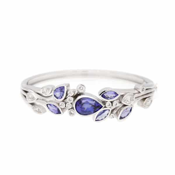 Floral Tanzanite and White Gold Ring