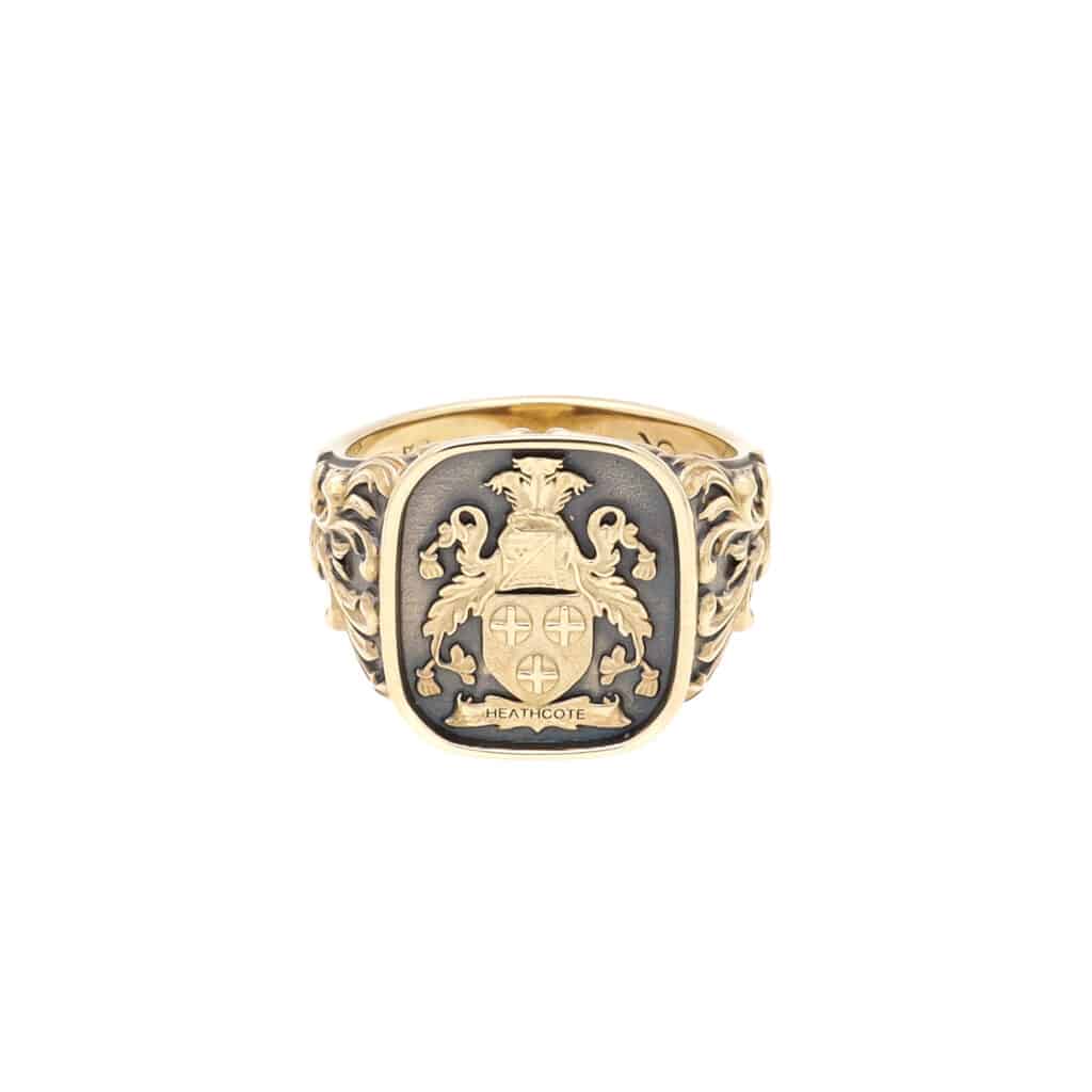 Gold and Black Rhodium Crest Ring