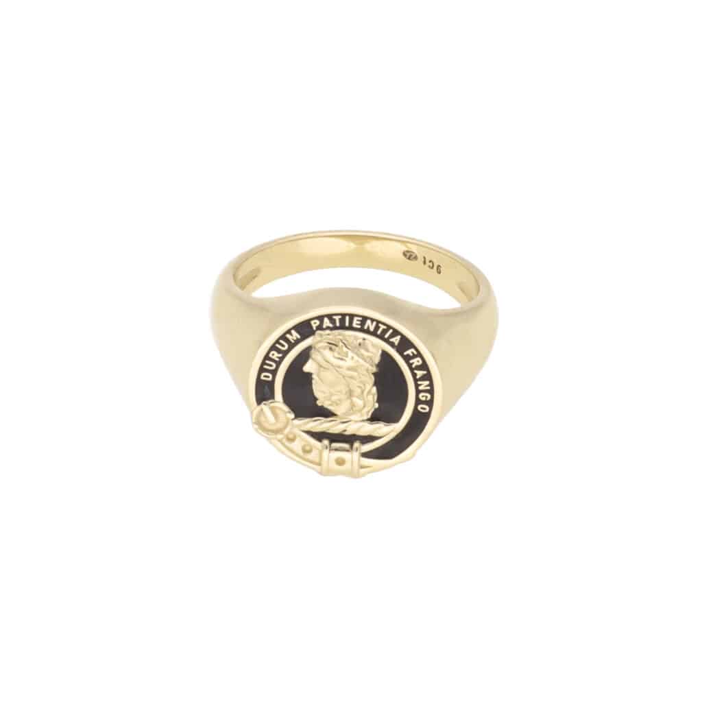 Gold and Black Crest Ring