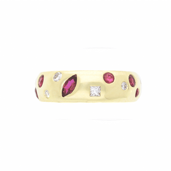 Yellow Gold Ring With Colourful Gemstones