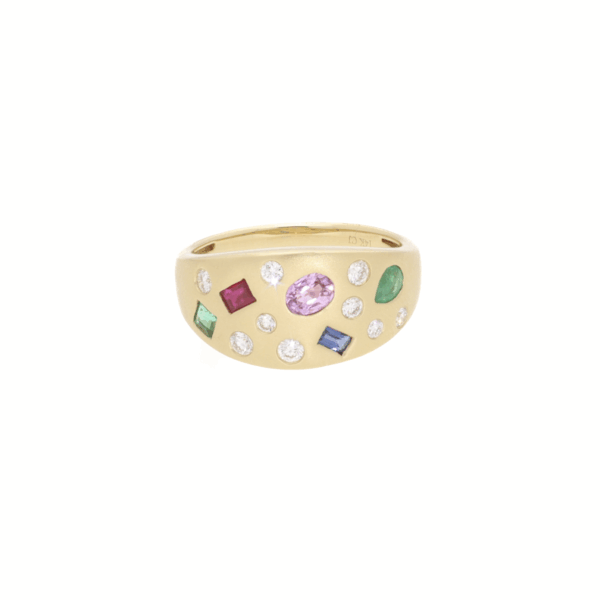 Multi-Gemstone Satin Ring