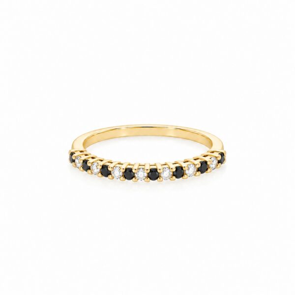 Black and White Diamond Half-Eternity Ring