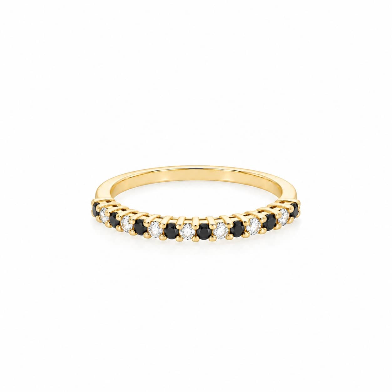 Schwarzer und weißer Diamant-Halb-Ewigkeitsring