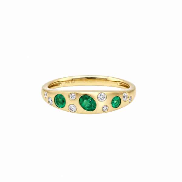 Emerald Yellow Gold Ring