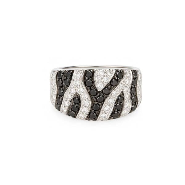 Black and White Diamond Ring