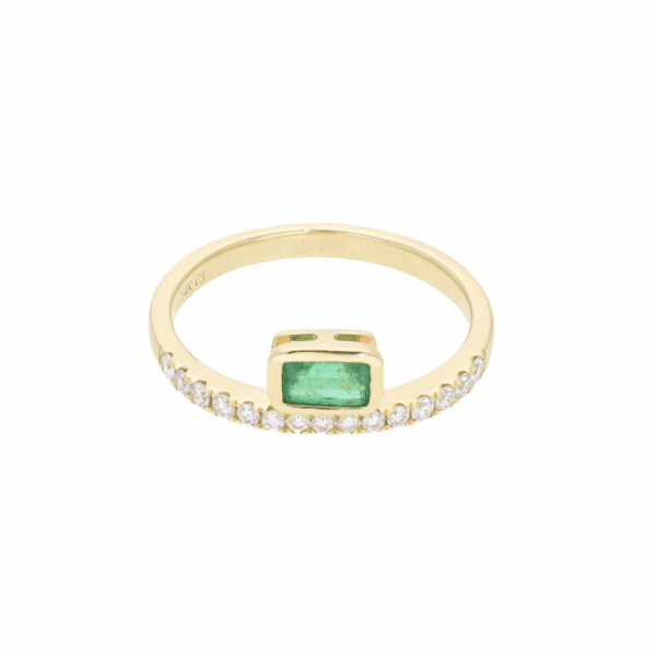 Emerald Ring with Small Diamonds