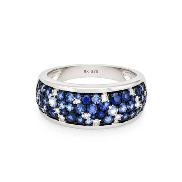 Saphir-Pavé-Ring