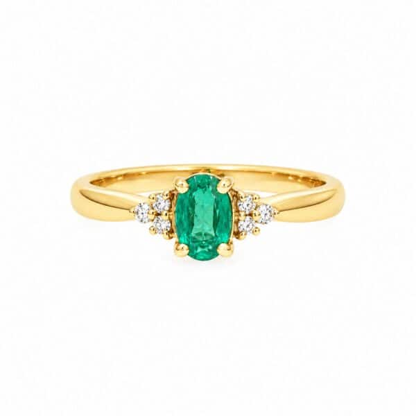 Oval Emerald Gold Ring
