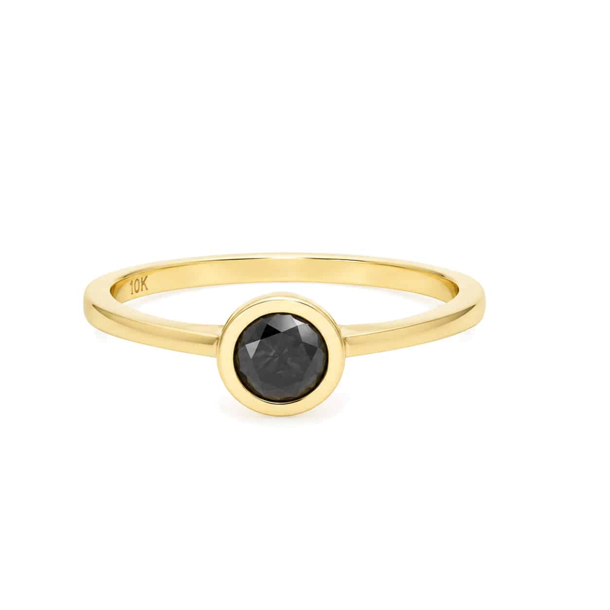 Schwarzer Diamant Ring mit Röhrchen
