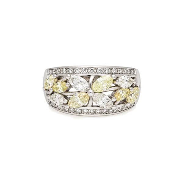 Marquise Diamond Flower Ring