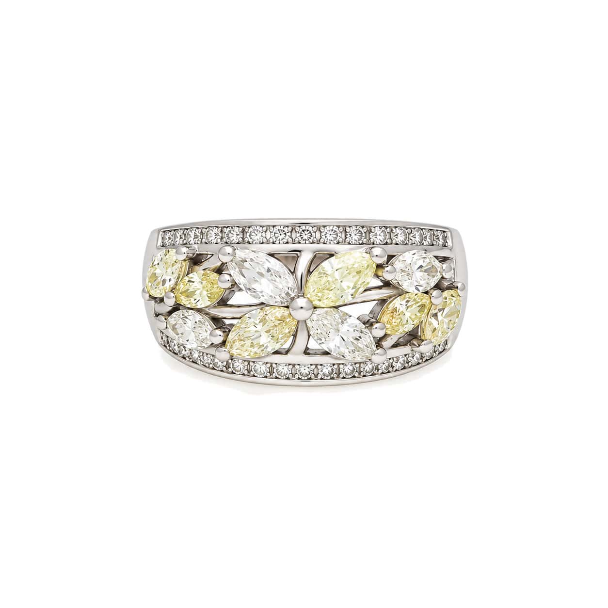 Marquise Diamond Flower Ring