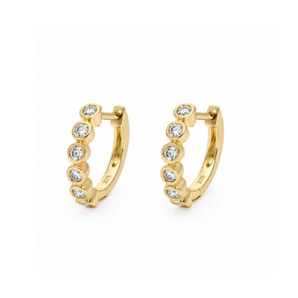 Bezel-set Diamond Huggies