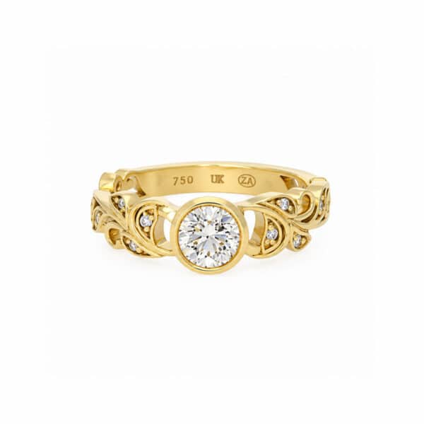 Floral Bezel Set Diamond Ring