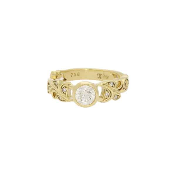 Floral Bezel Set Diamond Ring