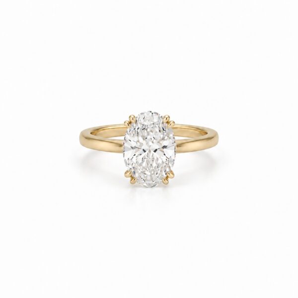 Engagement - Oval Cut Diamond with Secret Halo Ring